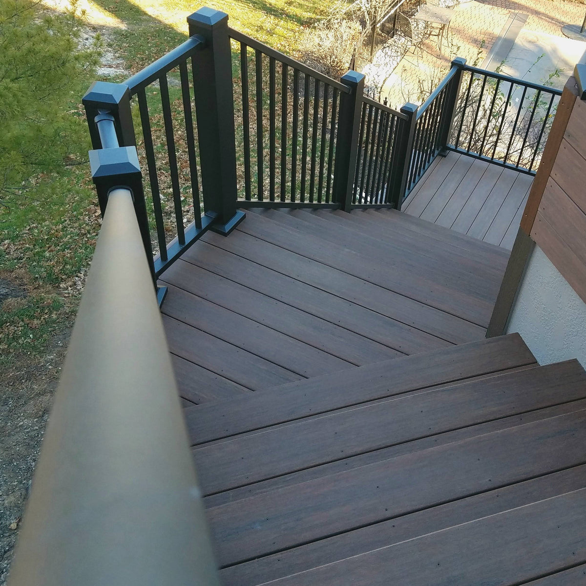 Textured Black Aluminum Rail Kit Stair Z954