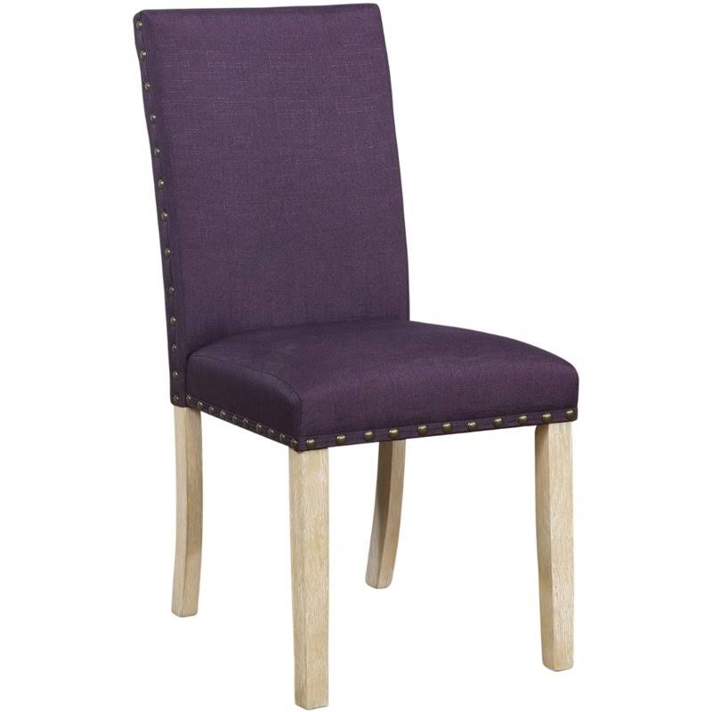 Purple Fabric Dining Side Chair (Set of 2) F43594