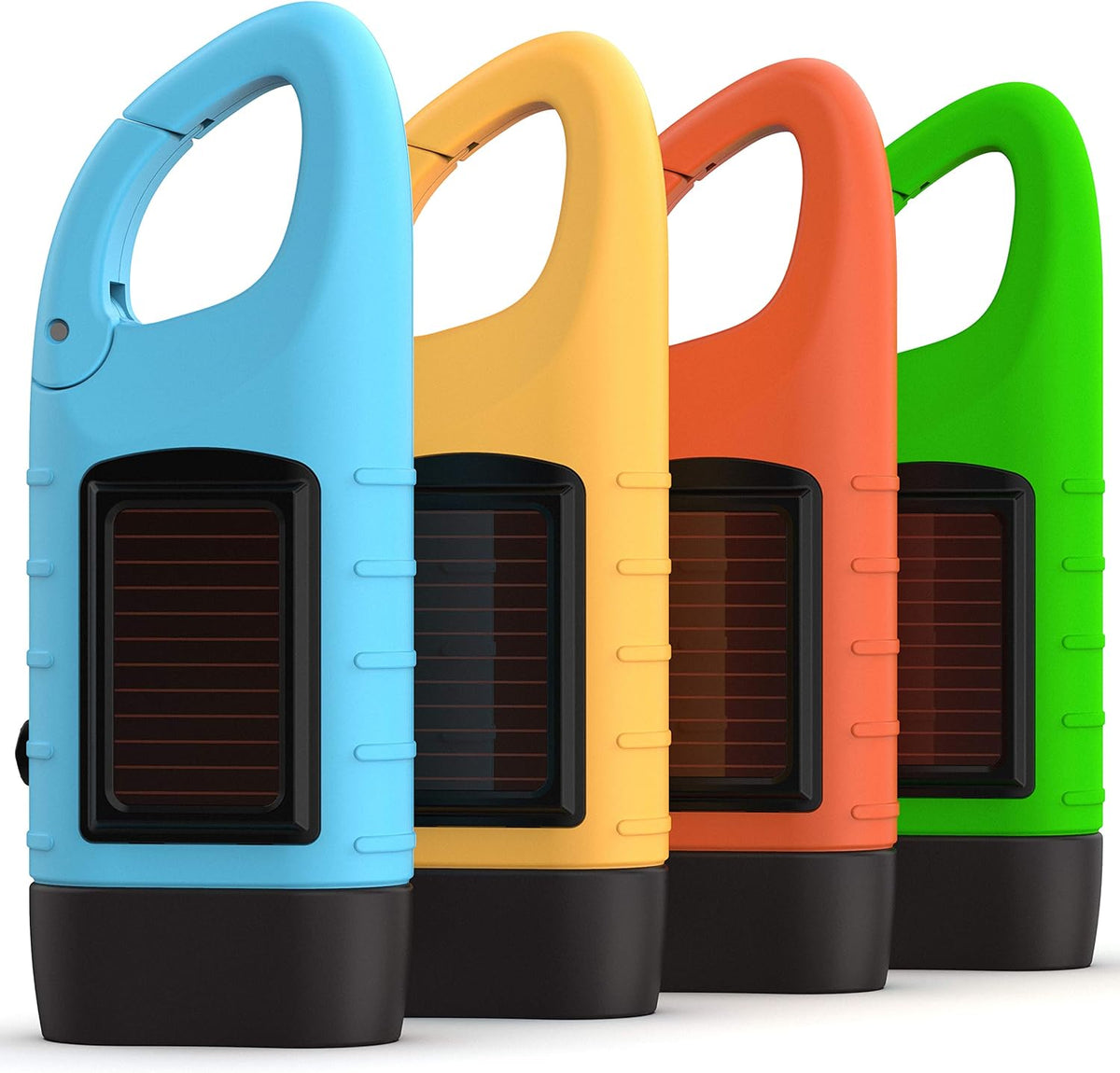 Rechargeable Flashlight with Solar Power & Hand Crank, High Lumen LEDs, 4 Pack J224