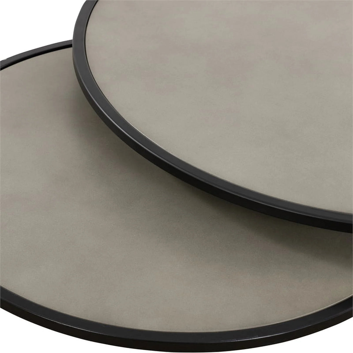Black 2-Piece Metal Nesting End Table Set J881916