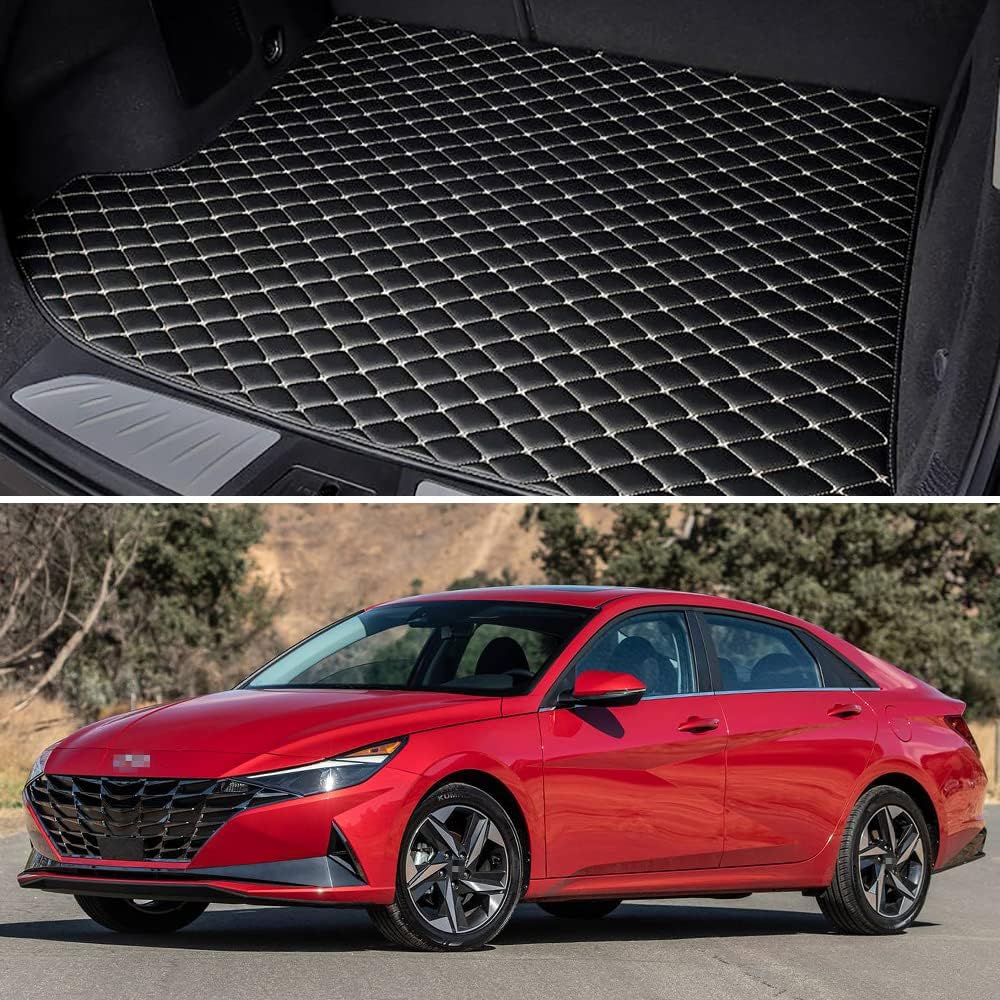 Black with Black line Car Trunk Mat Pack of 2 W96510