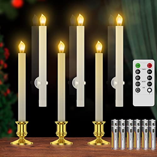 Gold Flameless LED Taper Candles with Remote Controls F23613