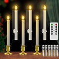 Gold Flameless LED Taper Candles with Remote Controls F23613