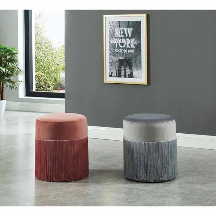 Pink Round Ottoman A9871