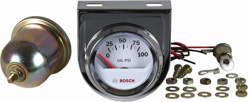 2" Electrical Oil Pressure Gauge White Dial Face Chrome Bezel Pack of 2 Y91409