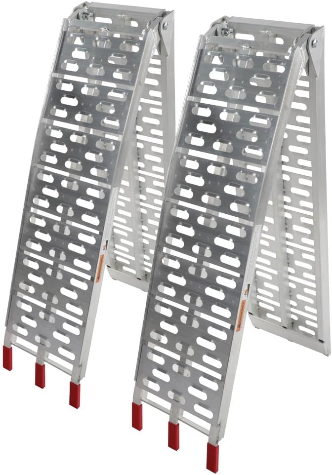 2pcs 7.5FT Aluminum Folding Ramps 1500lbs Capacity F97968