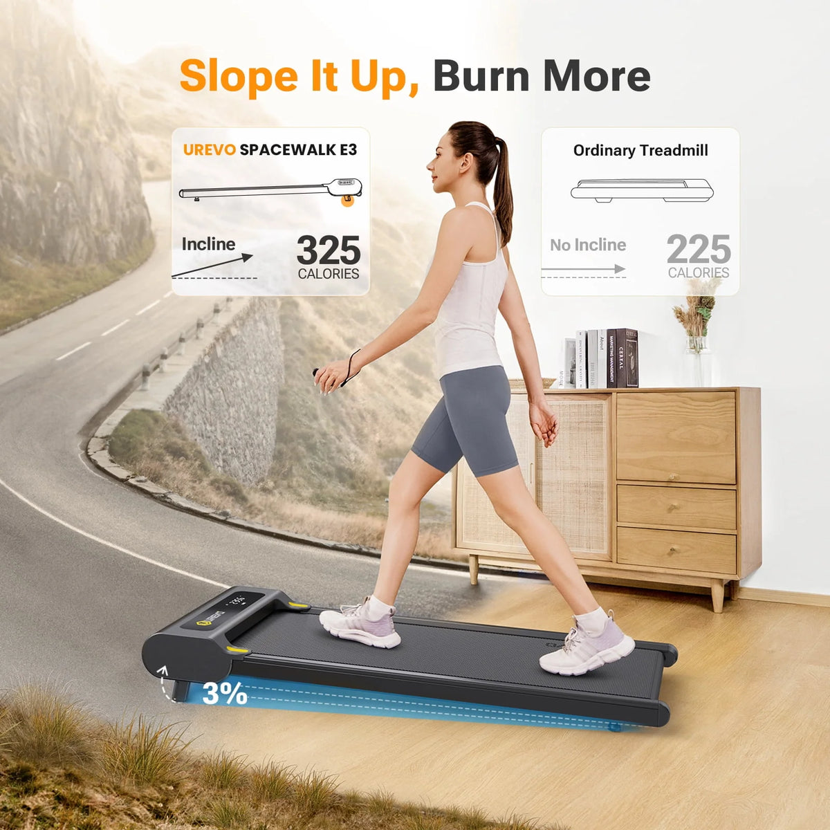 2 in 1 Under Desk Treadmill with Remote Control Q786
