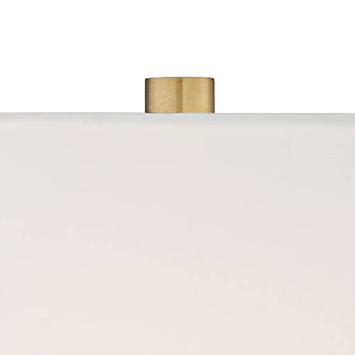 Traditional Buffet Table Lamp 29 1/2" Tall Gold Column Clear Crystal Glass White Fabric Shade R21144