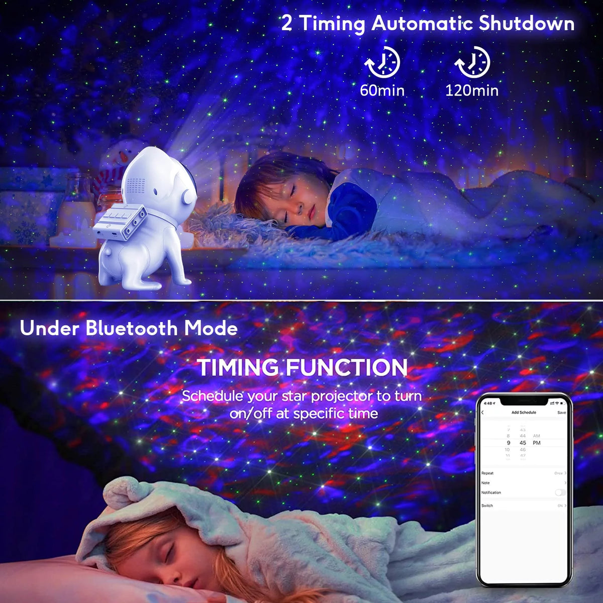 21 Color Modes Star Projector with Bluetooth Music Speaker A778