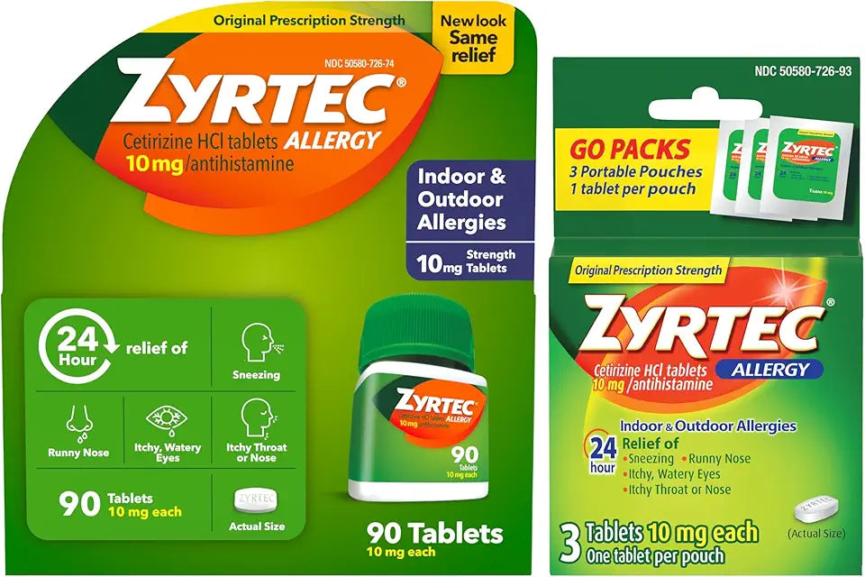 24 Hour Allergy Relief Tablets with Cetirizine HCl, 93 Count A1231