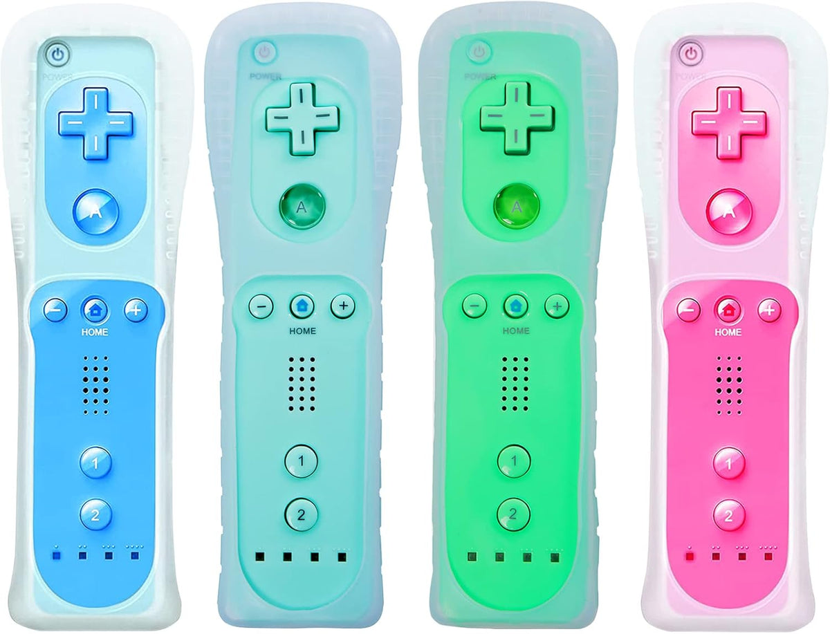 Light Blue Wii Remote Controller 2 Pack with Silicone Case and Wrist Strap Z2043