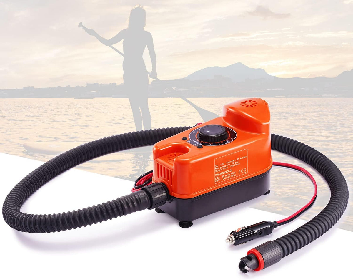 18PSI Electric Portable Air Pump with Auto-Off Function, 12V DC Car Connector and Hose, Pack of 2 P1865