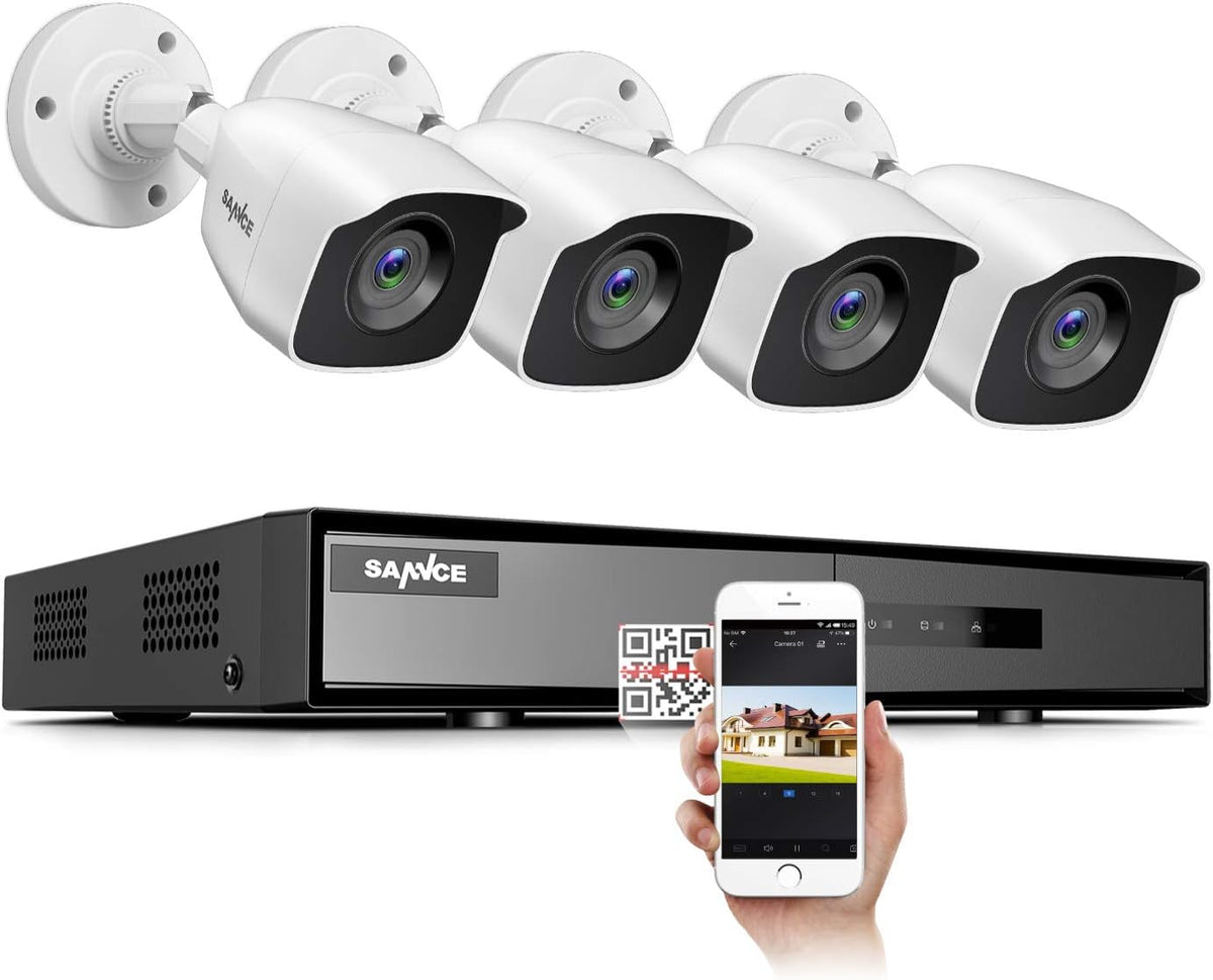 8CH 1080P Lite Wired Security Camera System with 4 x 1080P TVI Weatherproof CCTV Cameras Y1404