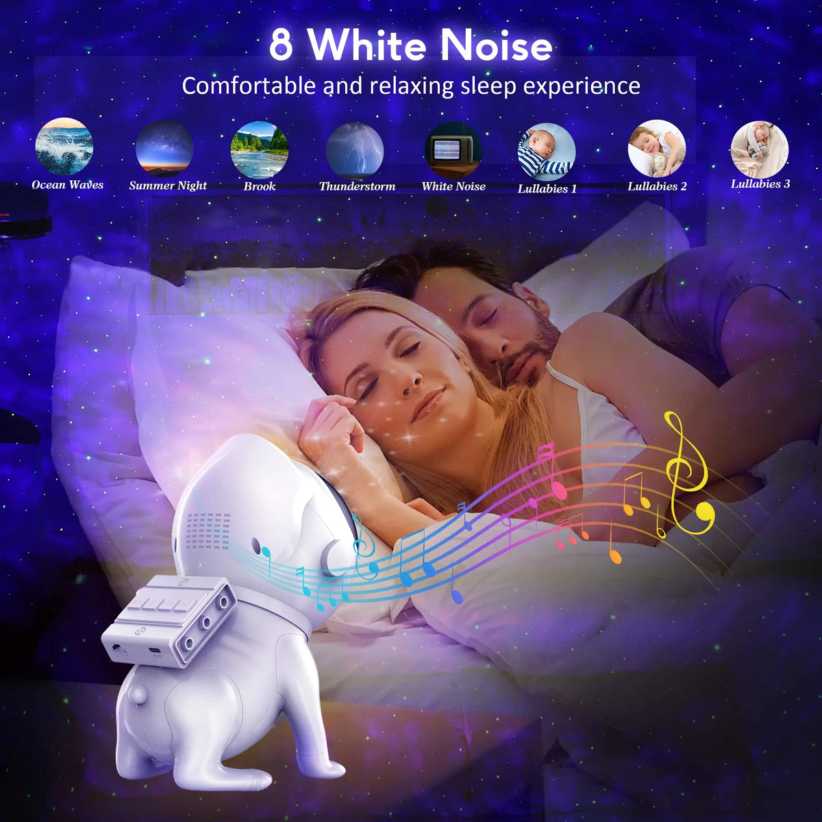 21 Color Modes Star Projector with Bluetooth Music Speaker A778