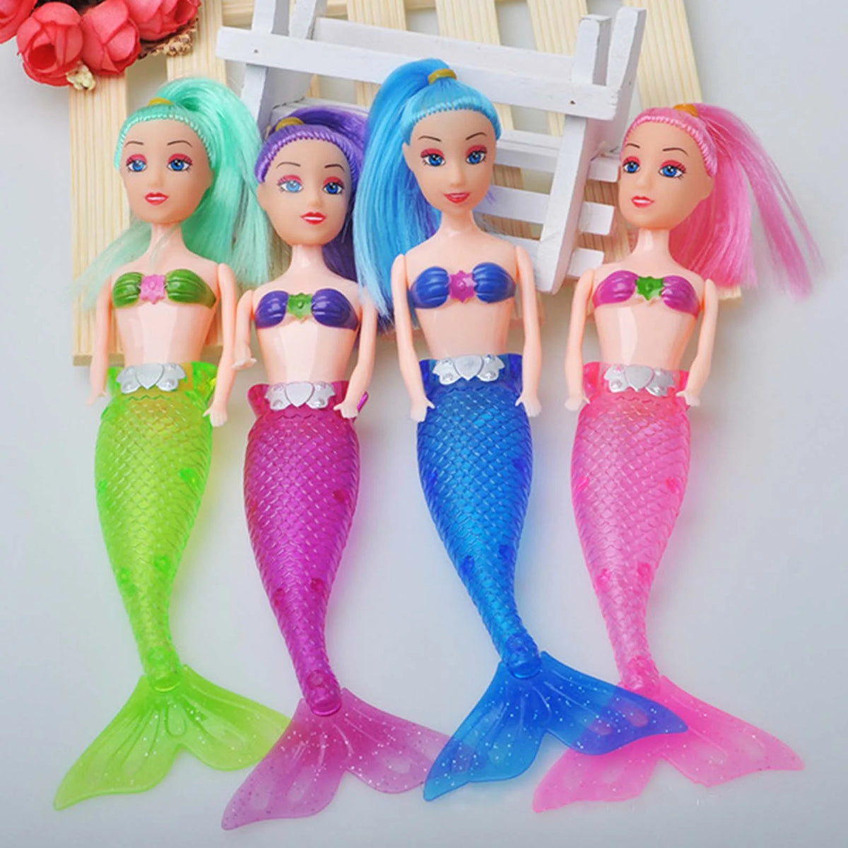 Realistic Mermaid Doll with Lighting Tail Bathtub Toy U35216