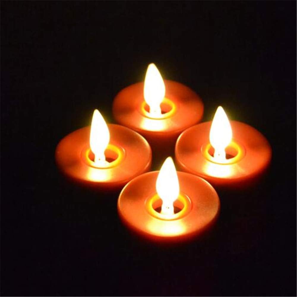 Red Pack of 4 Rechargeable LED Tealight Candles with Remote Control T150