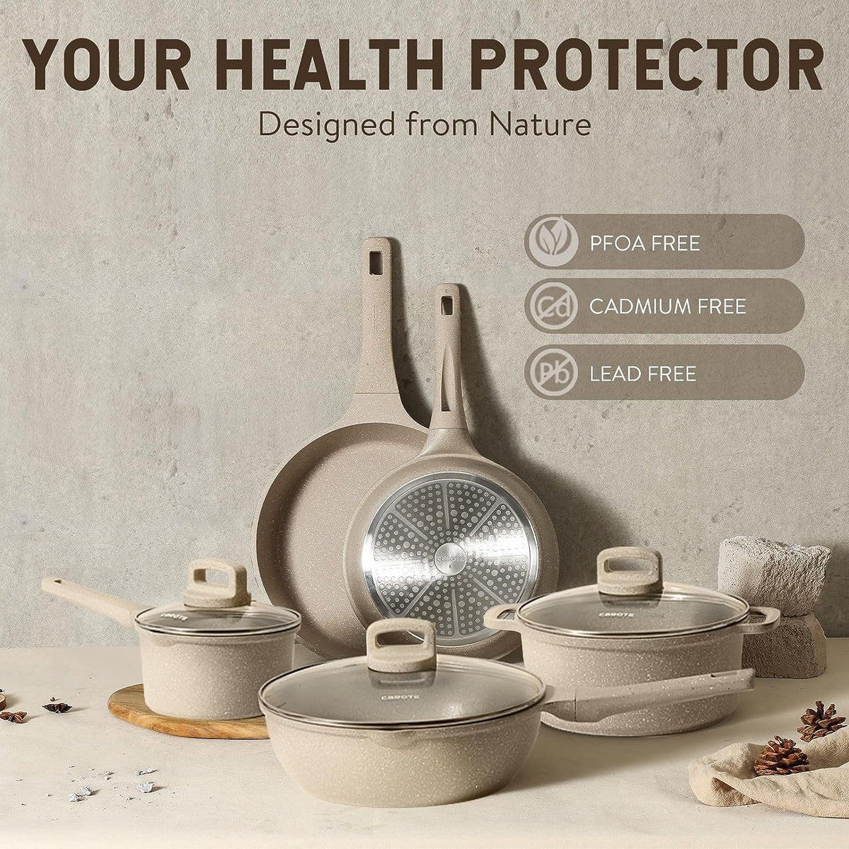 13 Pcs Nonstick Induction Cookware Set H547753