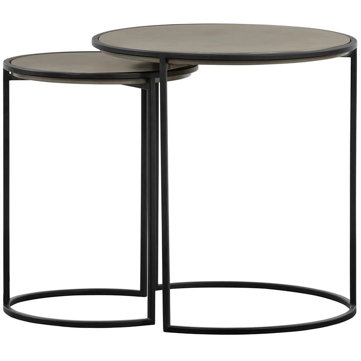 Black 2-Piece Metal Nesting End Table Set J881916