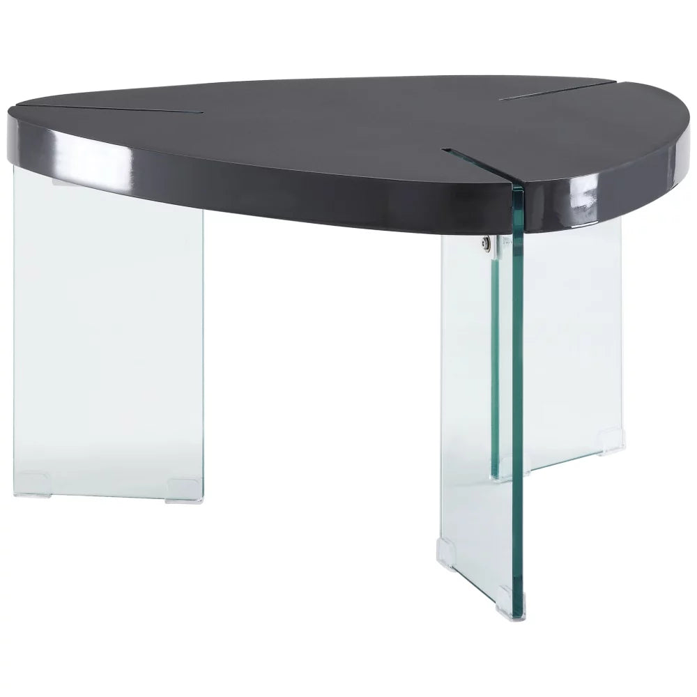 Gray High Gloss Clear Glass Coffee Table A3927
