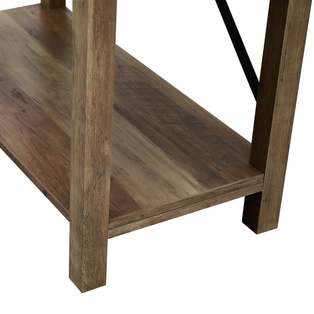 Rustic Oak Metal Bookcase B2061