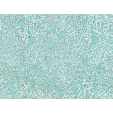 Silver Paisley Teal Gift Wrap T121