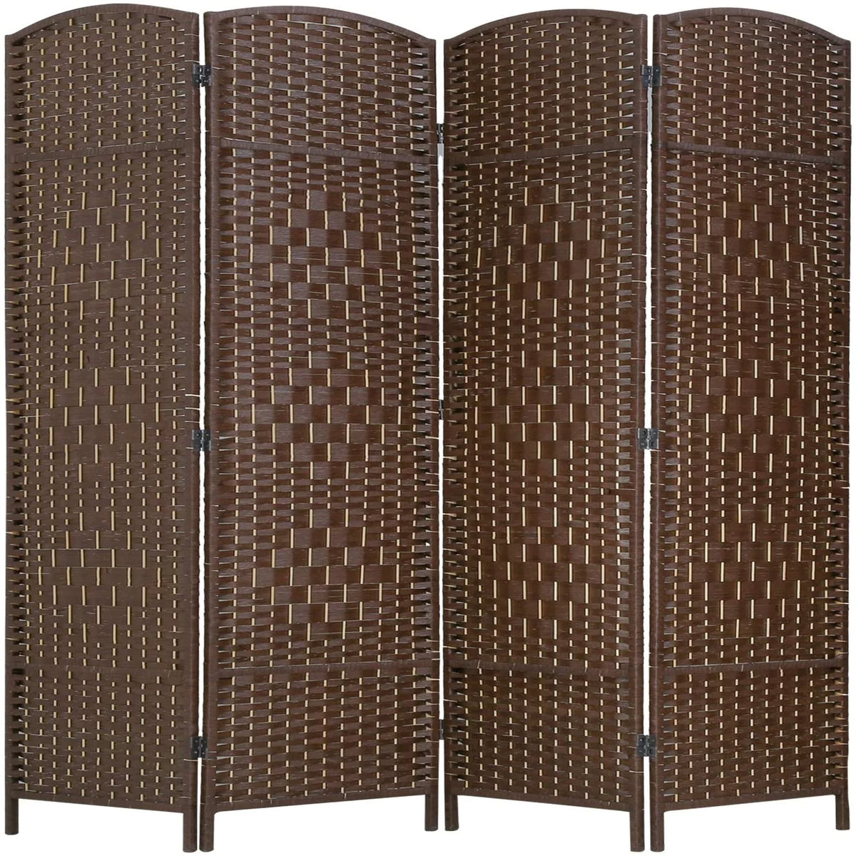 Brown 4 Panel Wood Room Divider Screen X765696