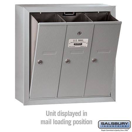 Aluminum 3 Door Vertical Mailbox E9484