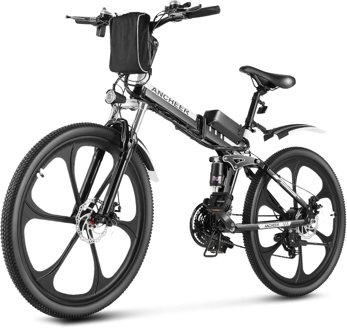 26" Folding Electric Mountain Bike with Magnesium Alloy Integrated Wheel L87023