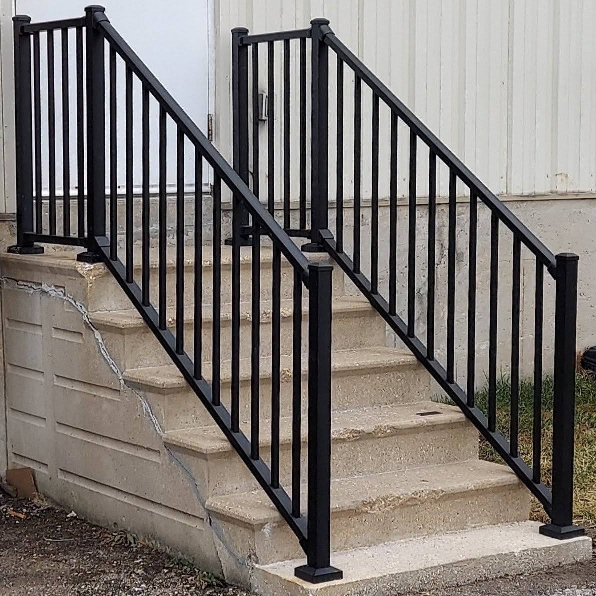 Textured Black Aluminum Rail Kit Stair Z954