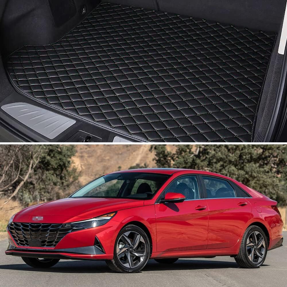 Black with Black line Car Trunk Mat Pack of 2 W96510