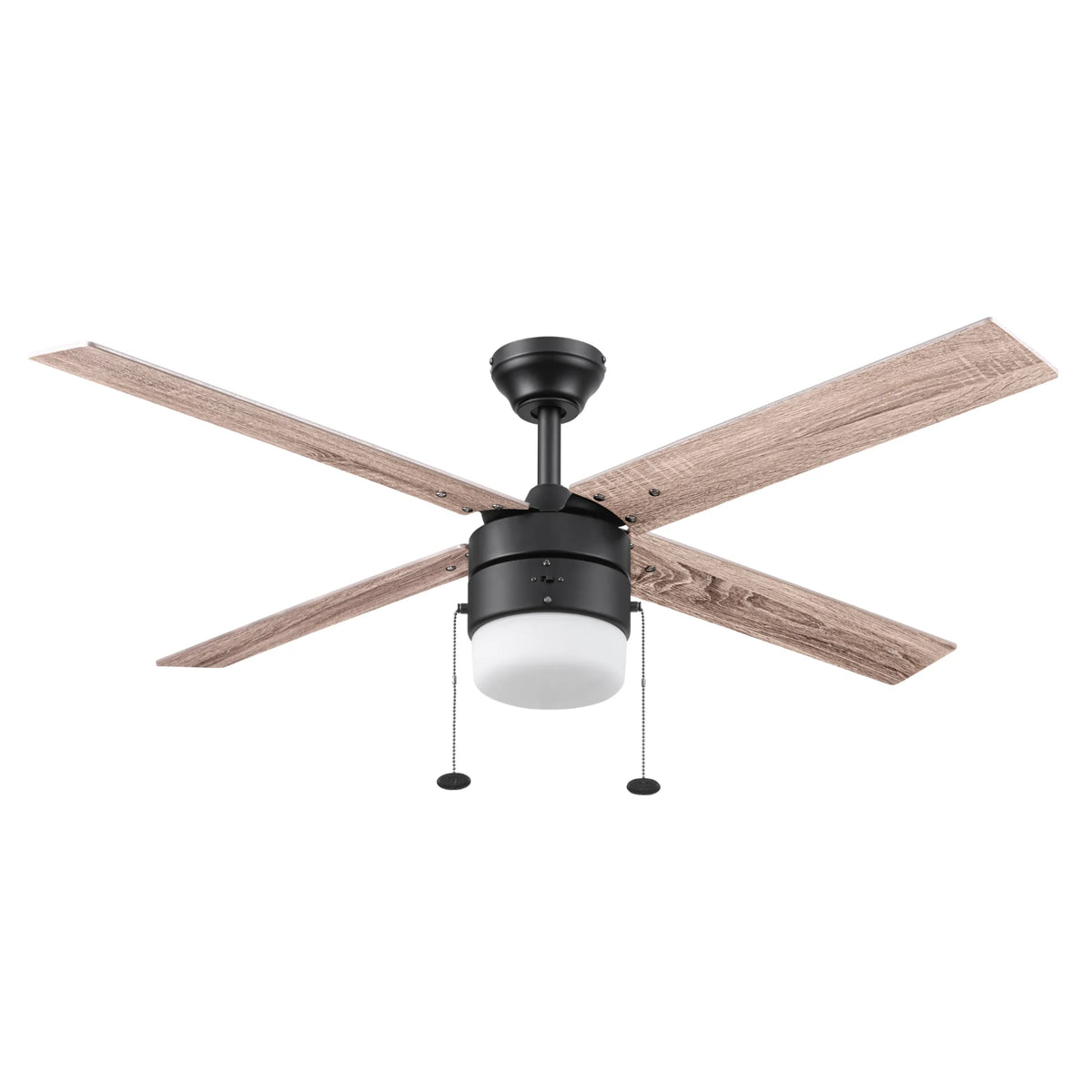 52" Matte Black Indoor Ceiling Fan with Light A496