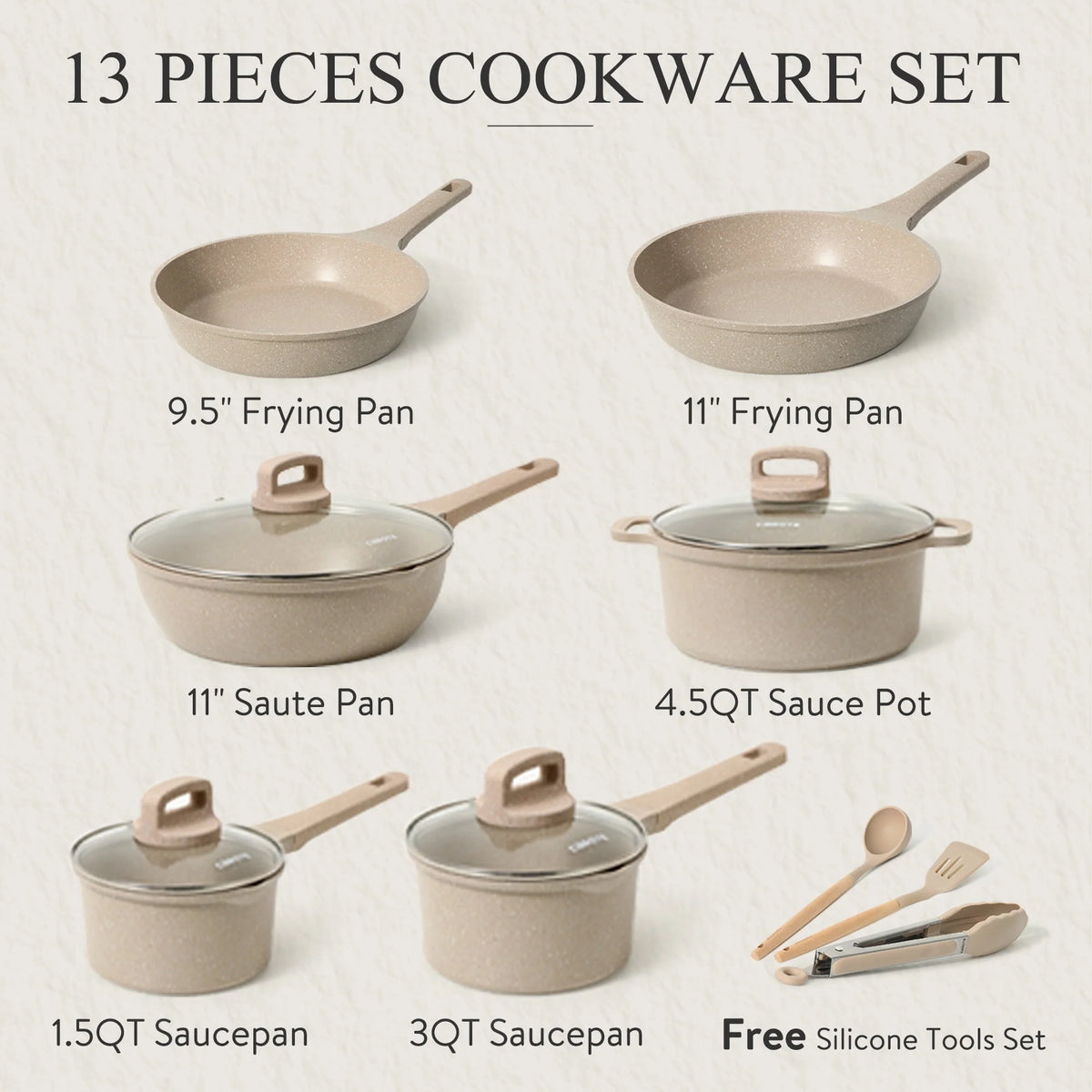 13 Pcs Nonstick Induction Cookware Set H547753