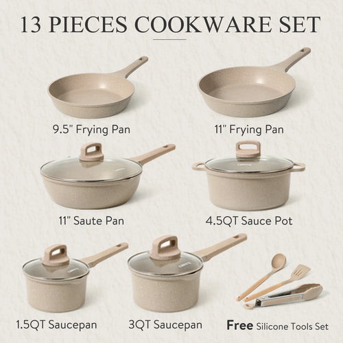 13 Pcs Nonstick Induction Cookware Set H547753