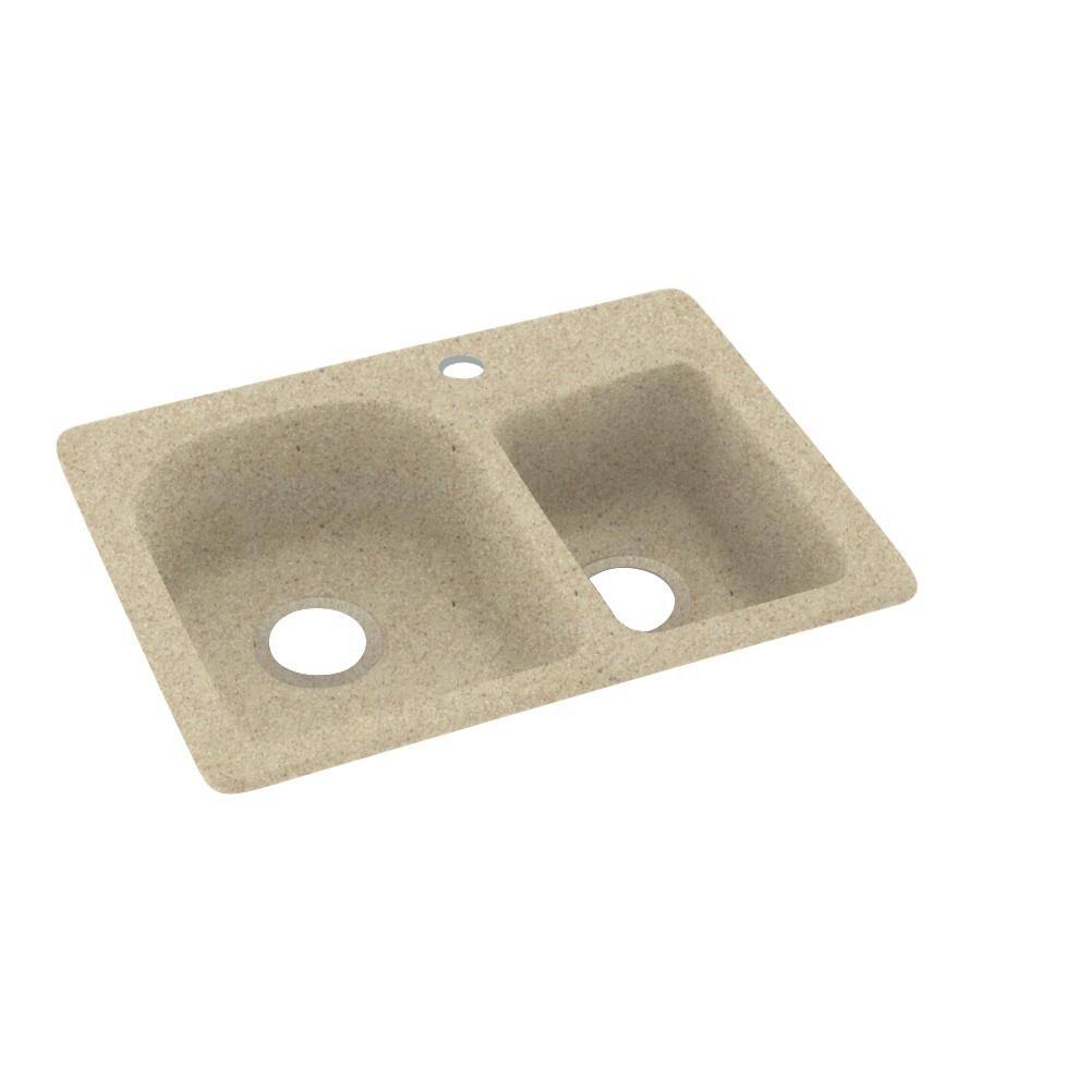 Solid Surface Double Basin Drop-in Kitchen Sink L239