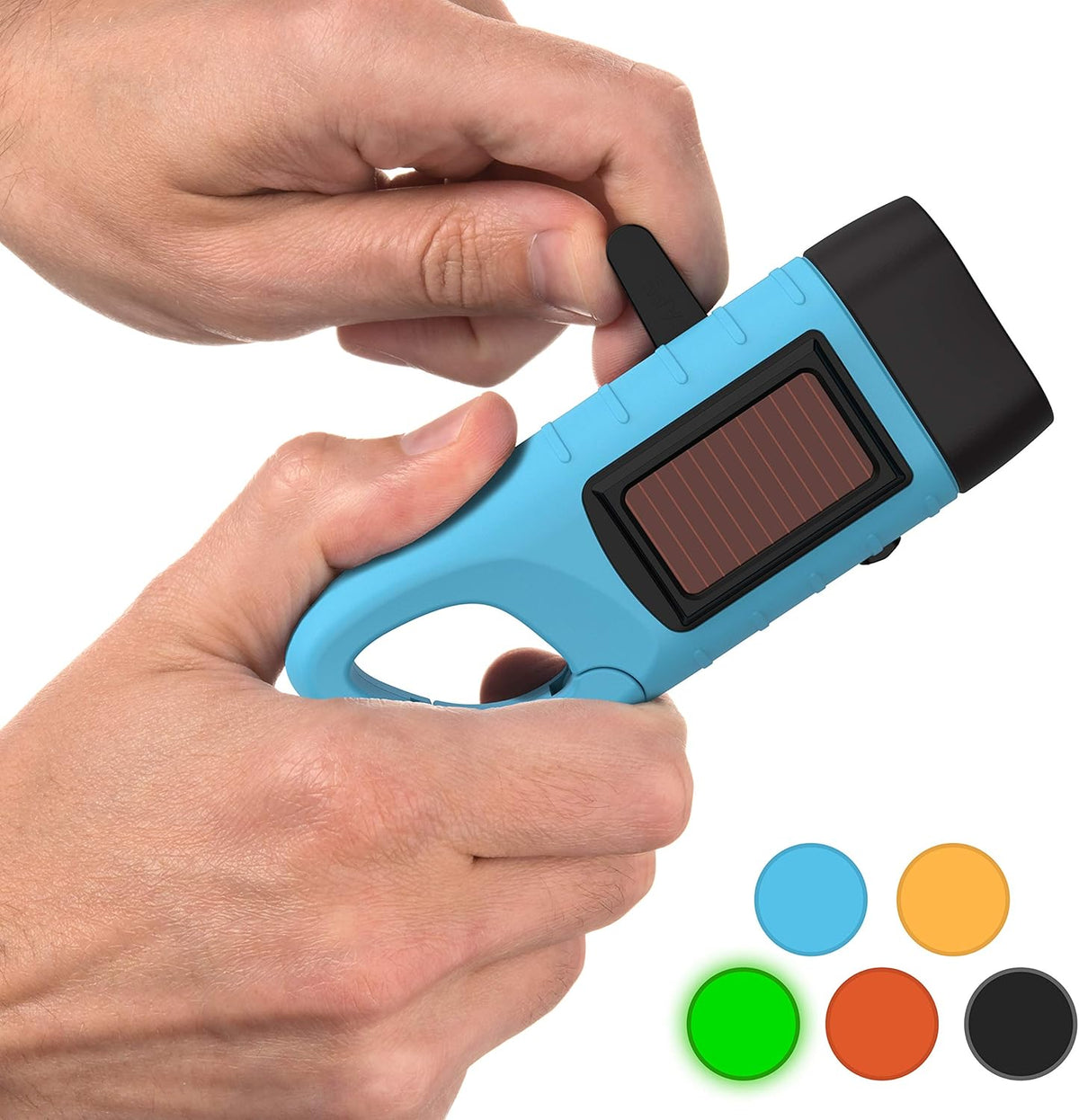 Rechargeable Flashlight with Solar Power & Hand Crank, High Lumen LEDs, 4 Pack J224