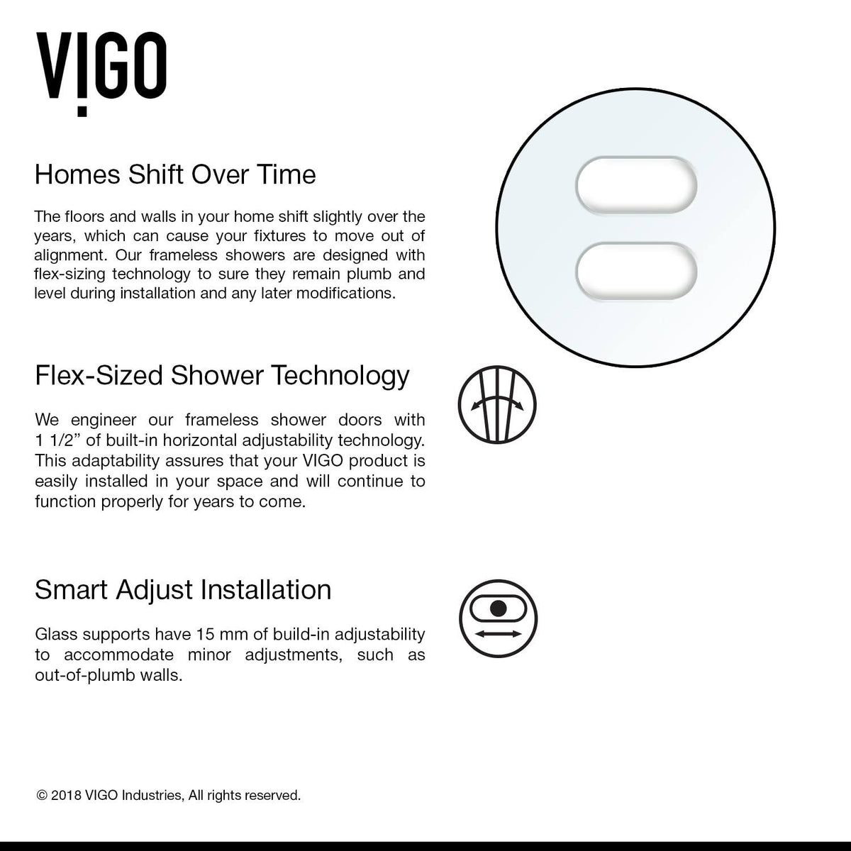 Chrome Adjustable Frameless Hinged Shower Door, 74x22H O156