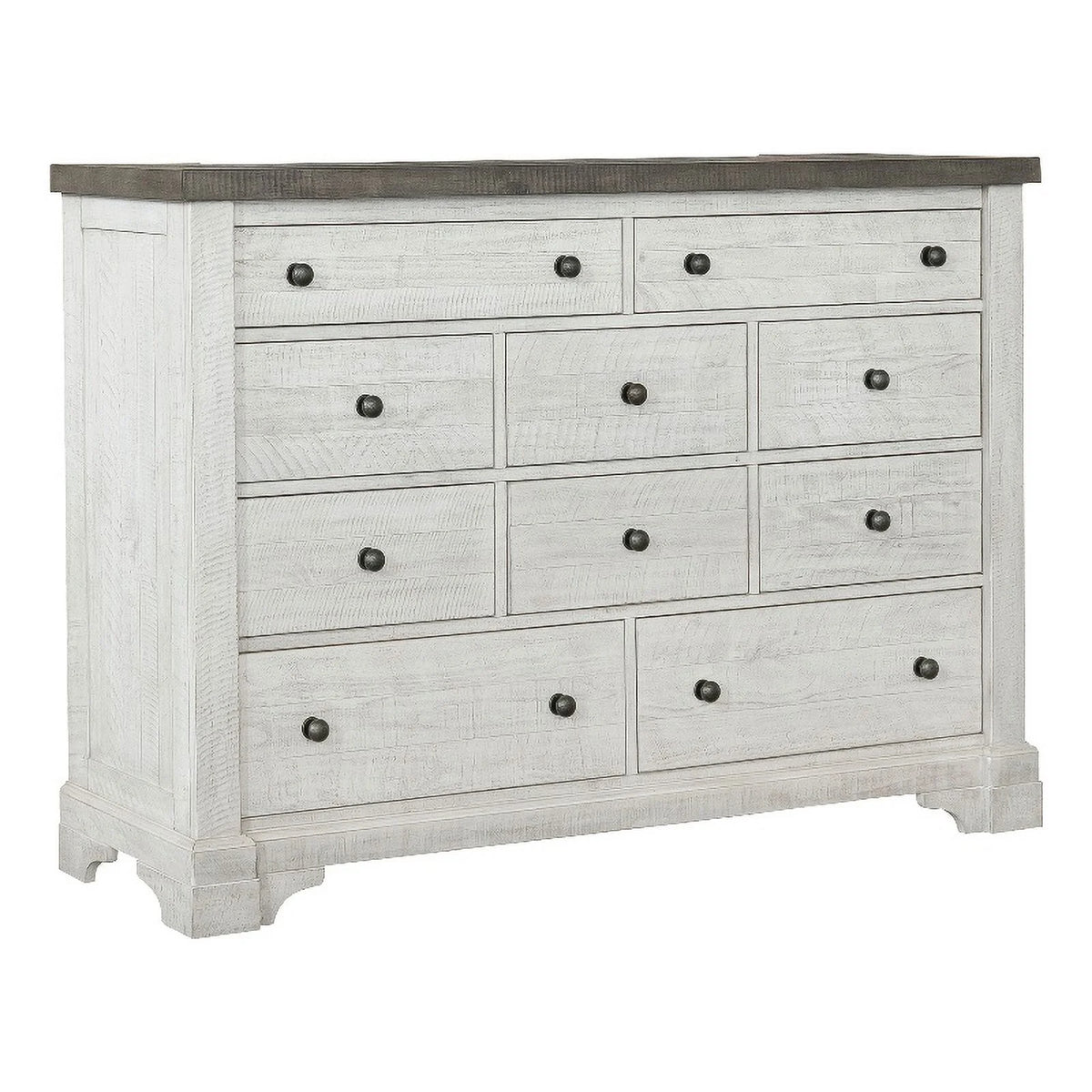 10 Drawer Wood Dresser White B202