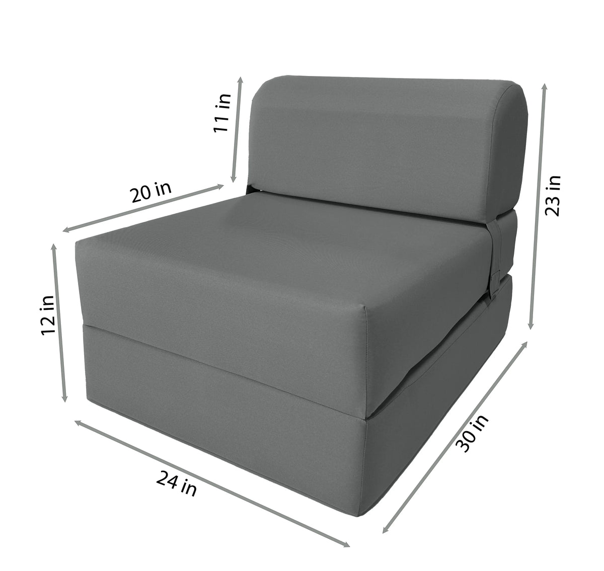 Gray Folding Sleeper Chair Foam Bed D847632