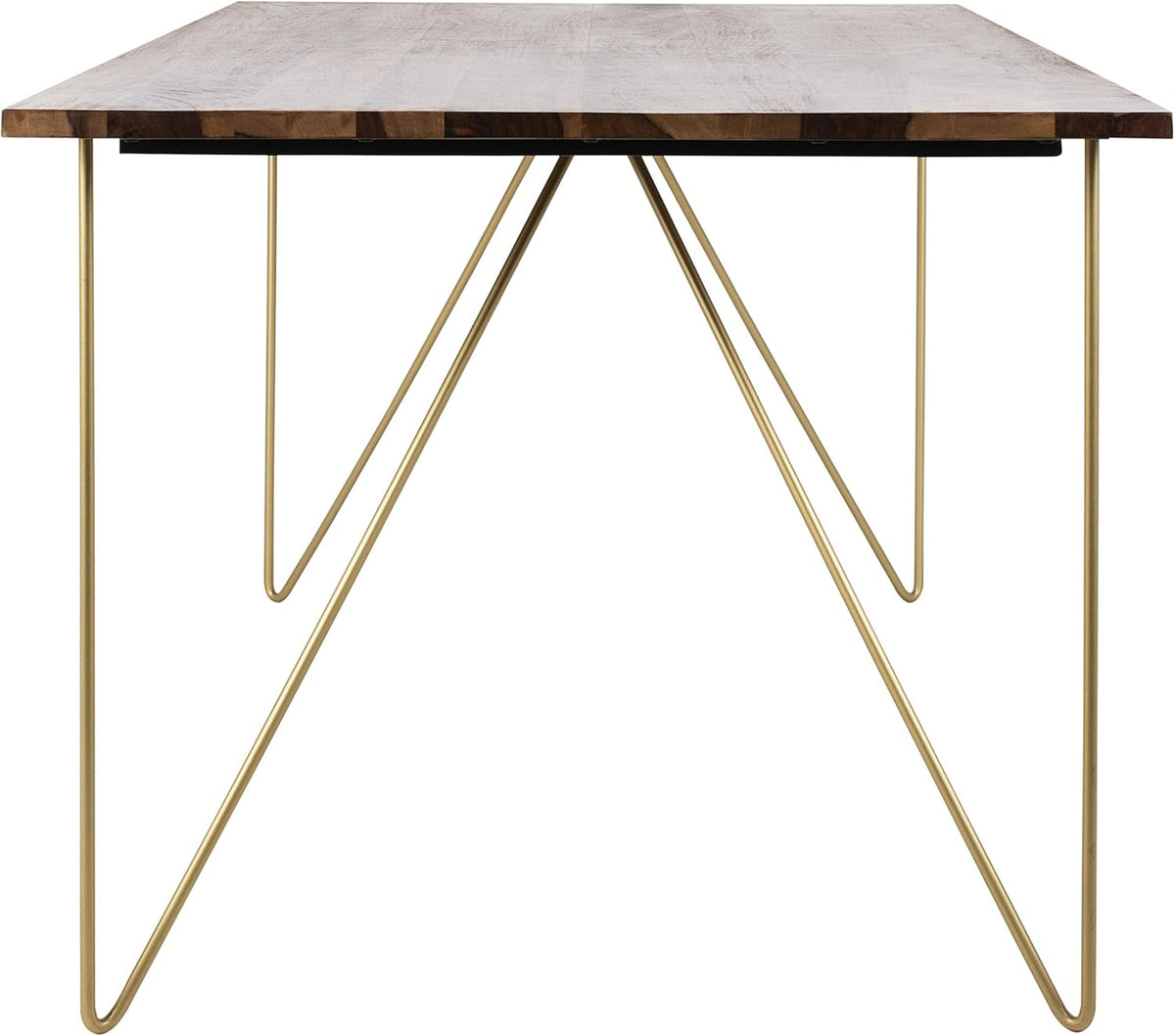 Walnut and Brass Dining Table A557