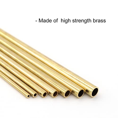 Brass Round Tube 0.5mm Wall Thickness 300mm Length Metal Seamless Straight Pipe Tubing 3pcs V99367