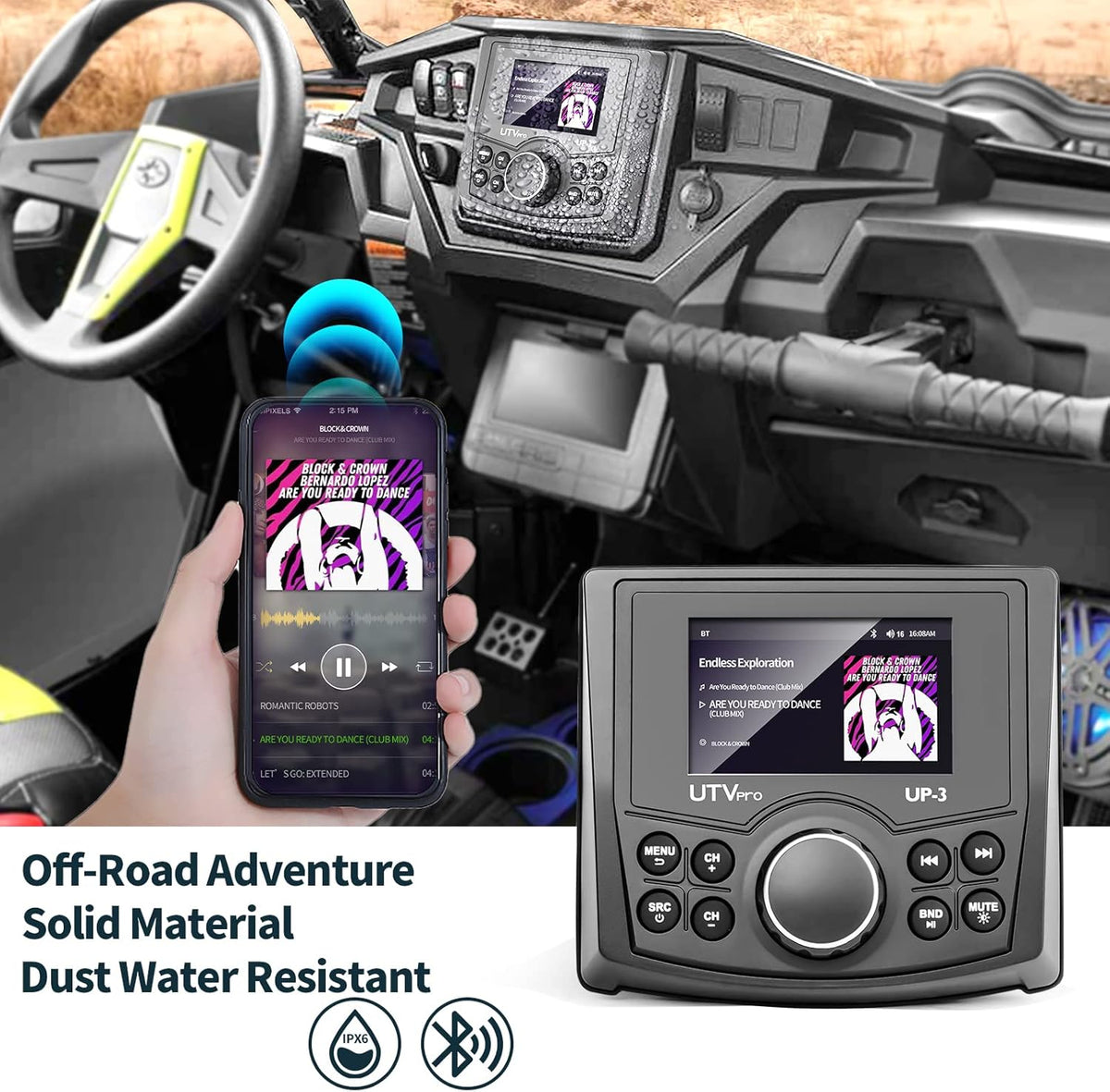 UTV Stereo AM/FM with Bluetooth T9477