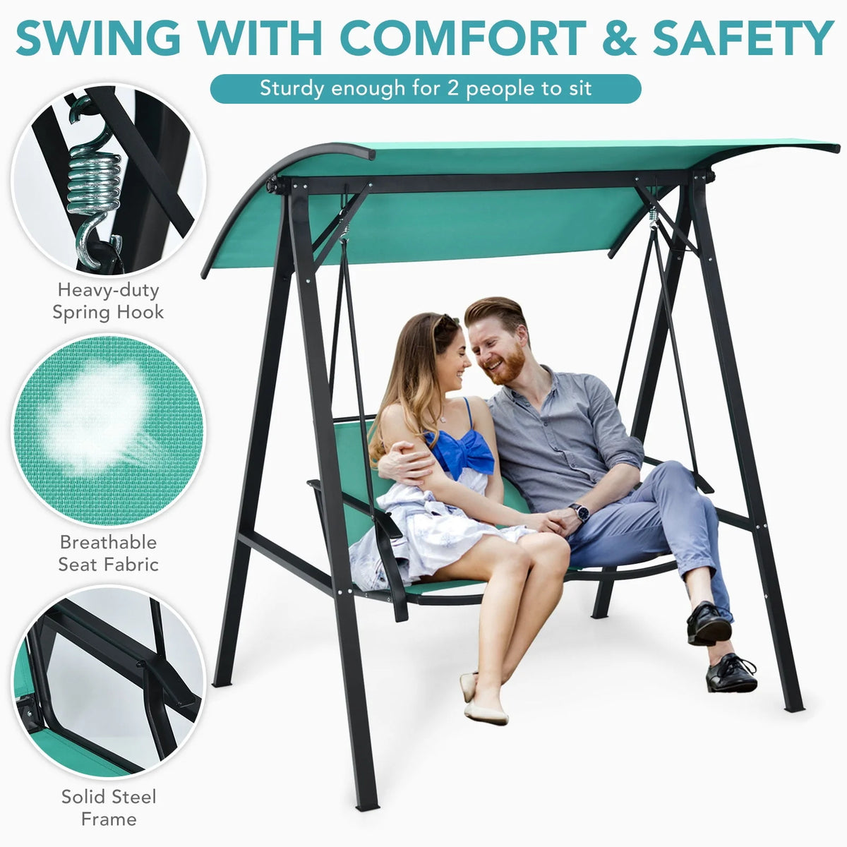 2-Seat Swing Loveseat with Canopy R674