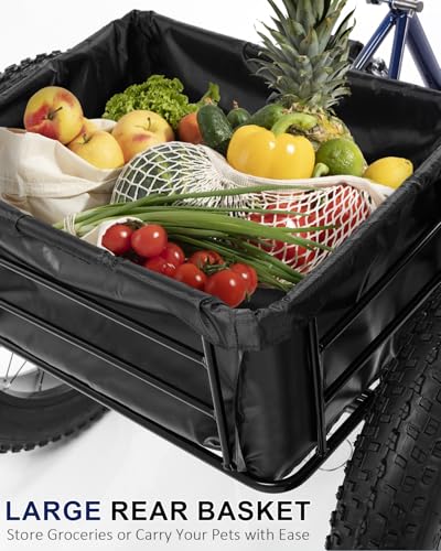 20-Inch Fat Tire 7-Speed Heavy-Duty Adult Tricycle with Large Cargo Basket O71154