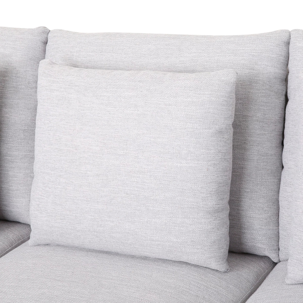 Light Gray Fabric 3 Seater Sofa with Accent Pillows Q469