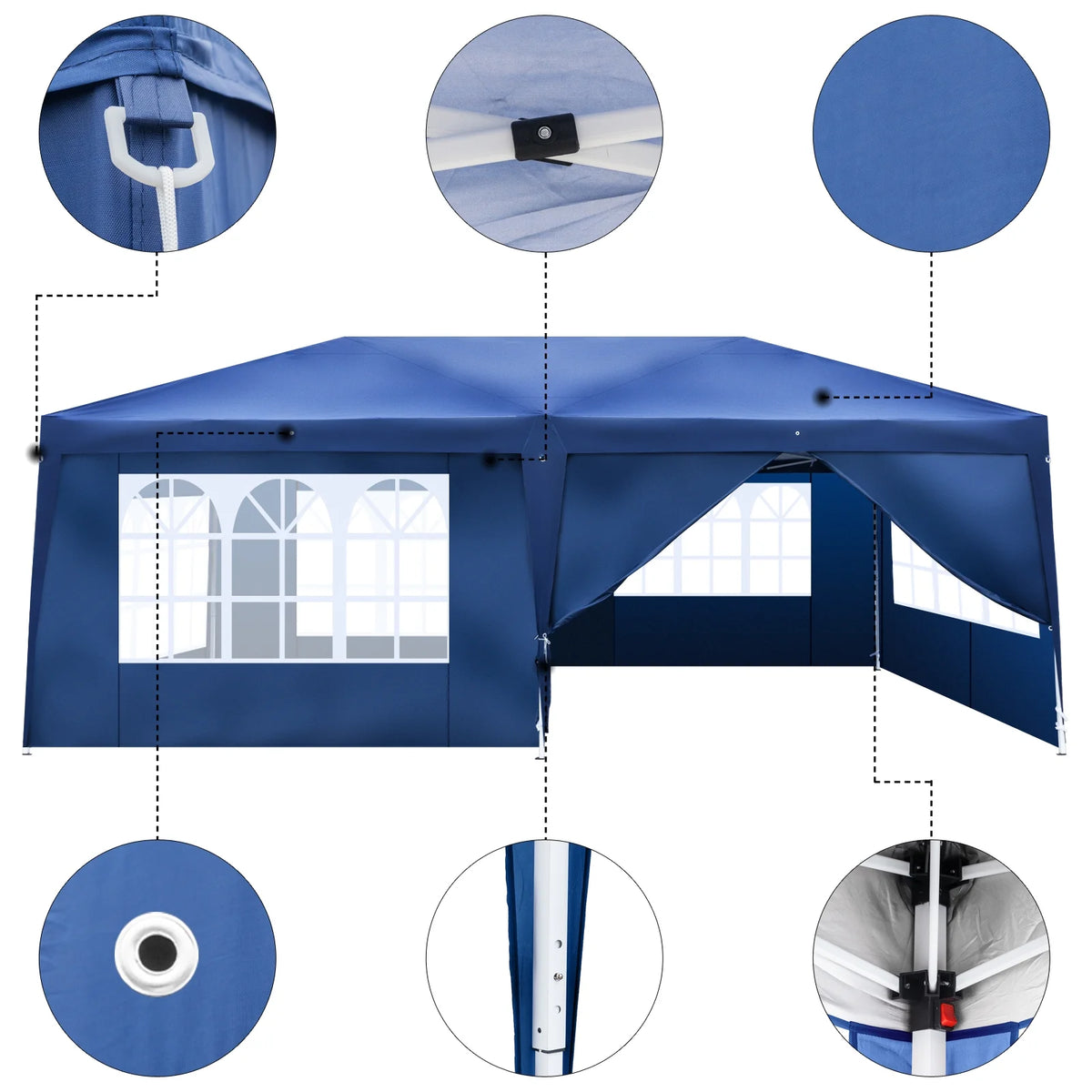 10'x20' Pop Up Canopy Tent with Carry Bag P7934