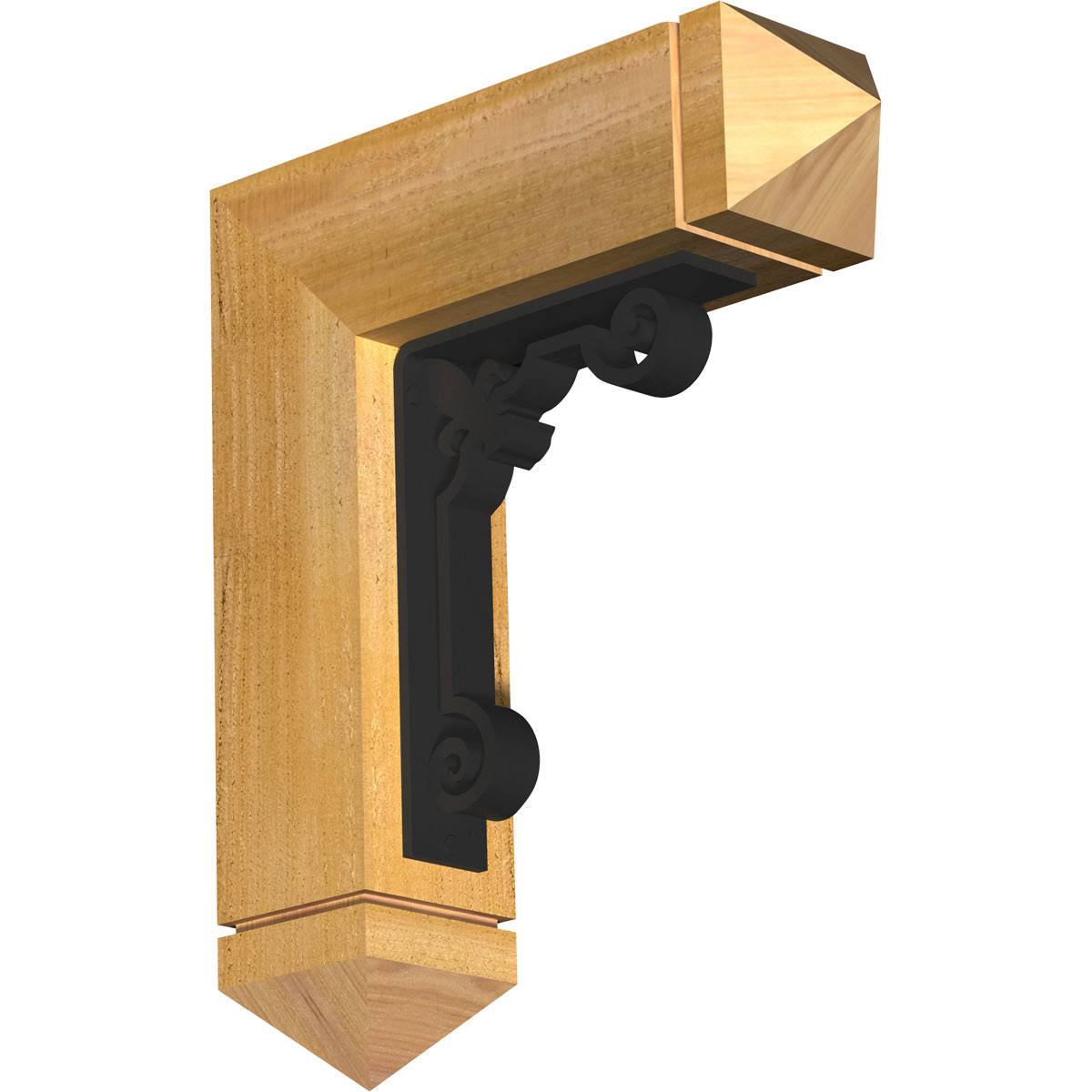 4x22W x 15 1/2x22D x 18x22H Fleur De Lis Arts & Crafts Ironcrest Rough Sawn Bracket, Western Red Cedar D891719