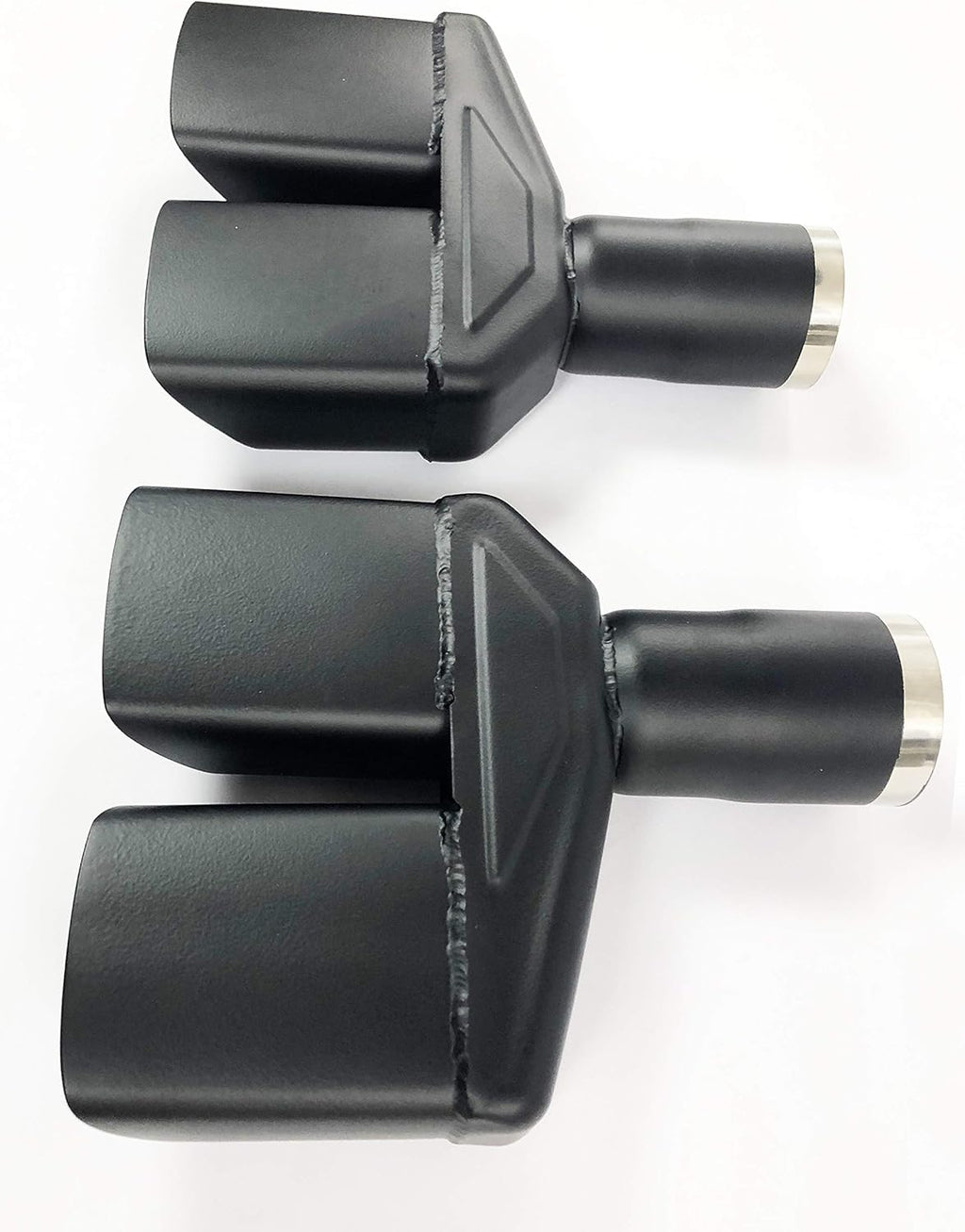 Dual Stainless HT Black Exhaust Tips 2.25 in Inlet 8.25" X 2.00" 10.50 in Long Left/Right E246914