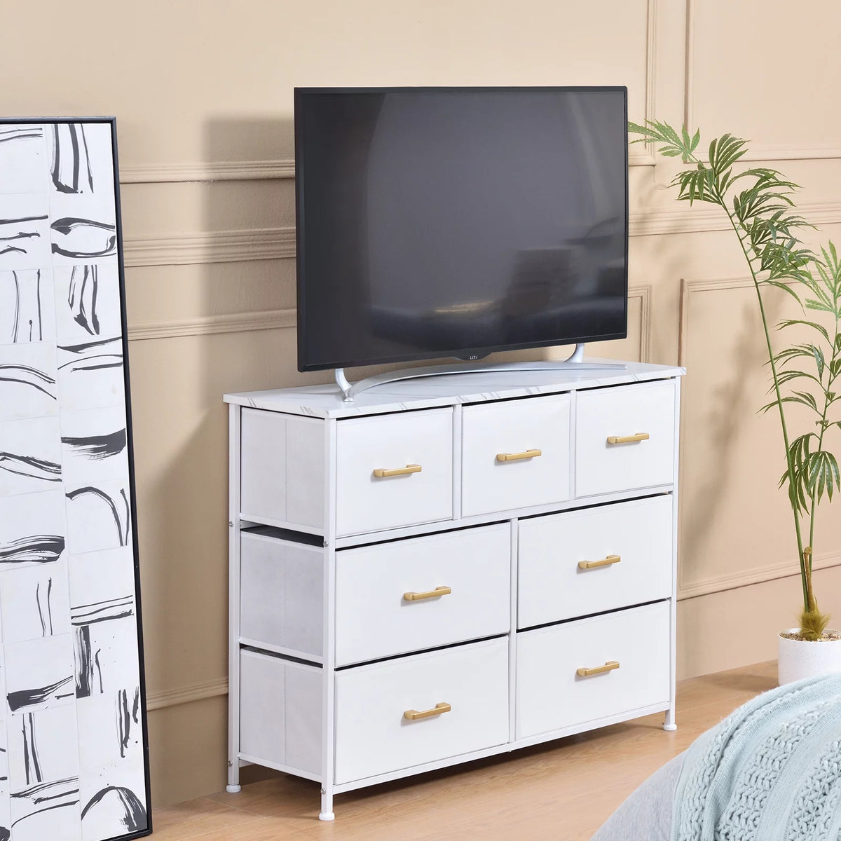 6 Drawer Fabric Dresser P2262