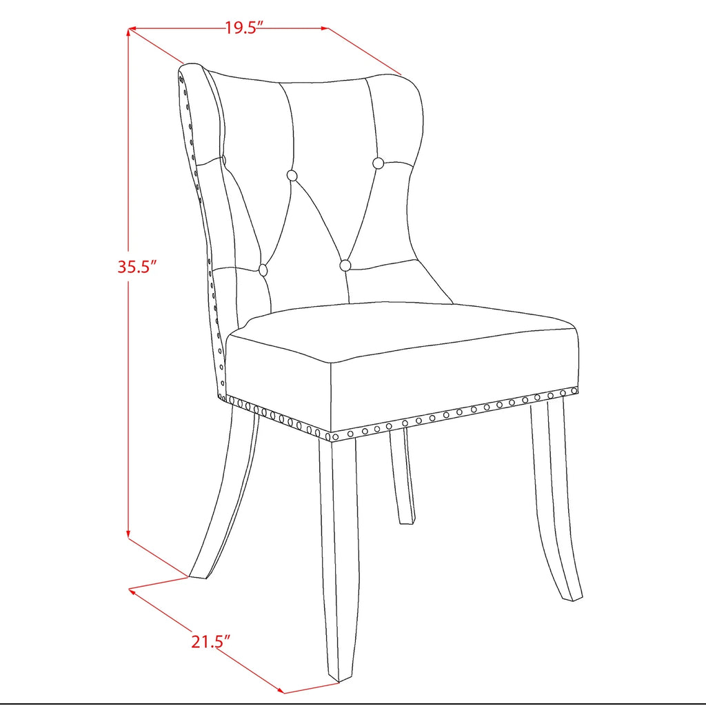 Mid Century Dining Chairs with Blue Linen Fabric Seat J996395