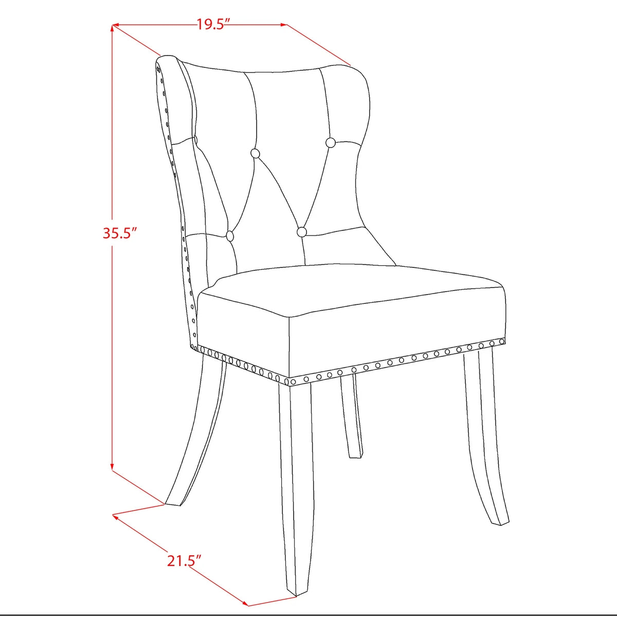 Mid Century Dining Chairs with Blue Linen Fabric Seat J996395